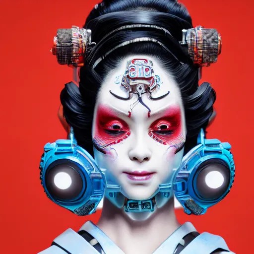 A geisha face, geisha face paint, Stable Diffusion