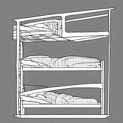 “Ikea bunk bed assembly instructions drawn by mc Stable Diffusion