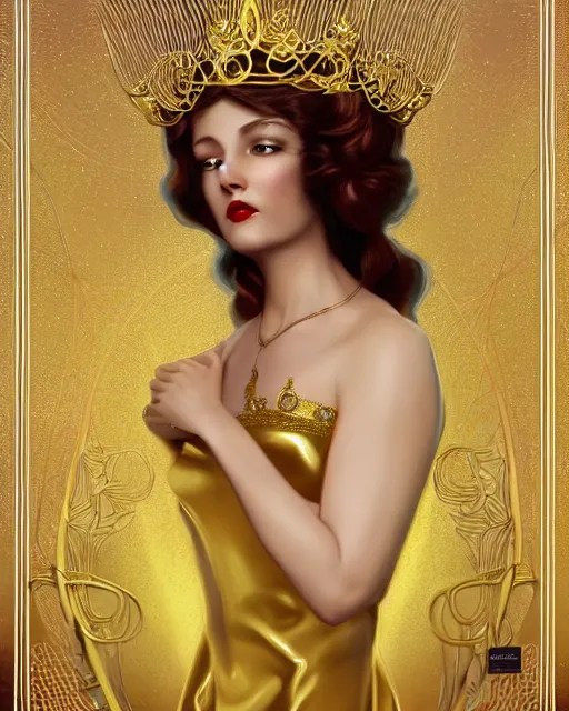 a beautiful goldish woman, pinup pose, long hair, tall Stable