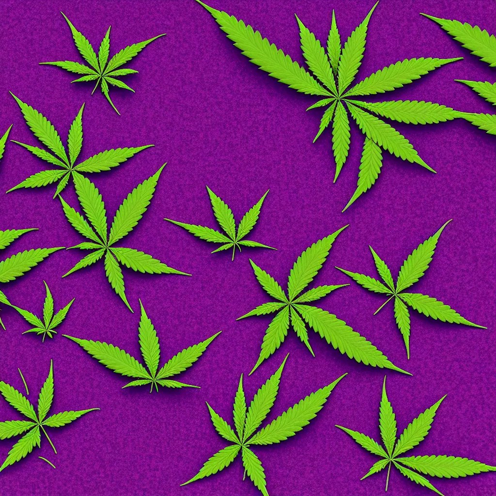 Marijuana, 3d render, purple leaves, octane render, Stable Diffusion