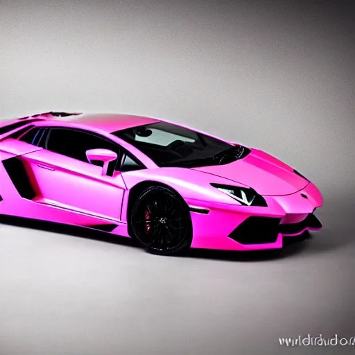 pink Aventador, wide shot, dimly lit, Stable Diffusion