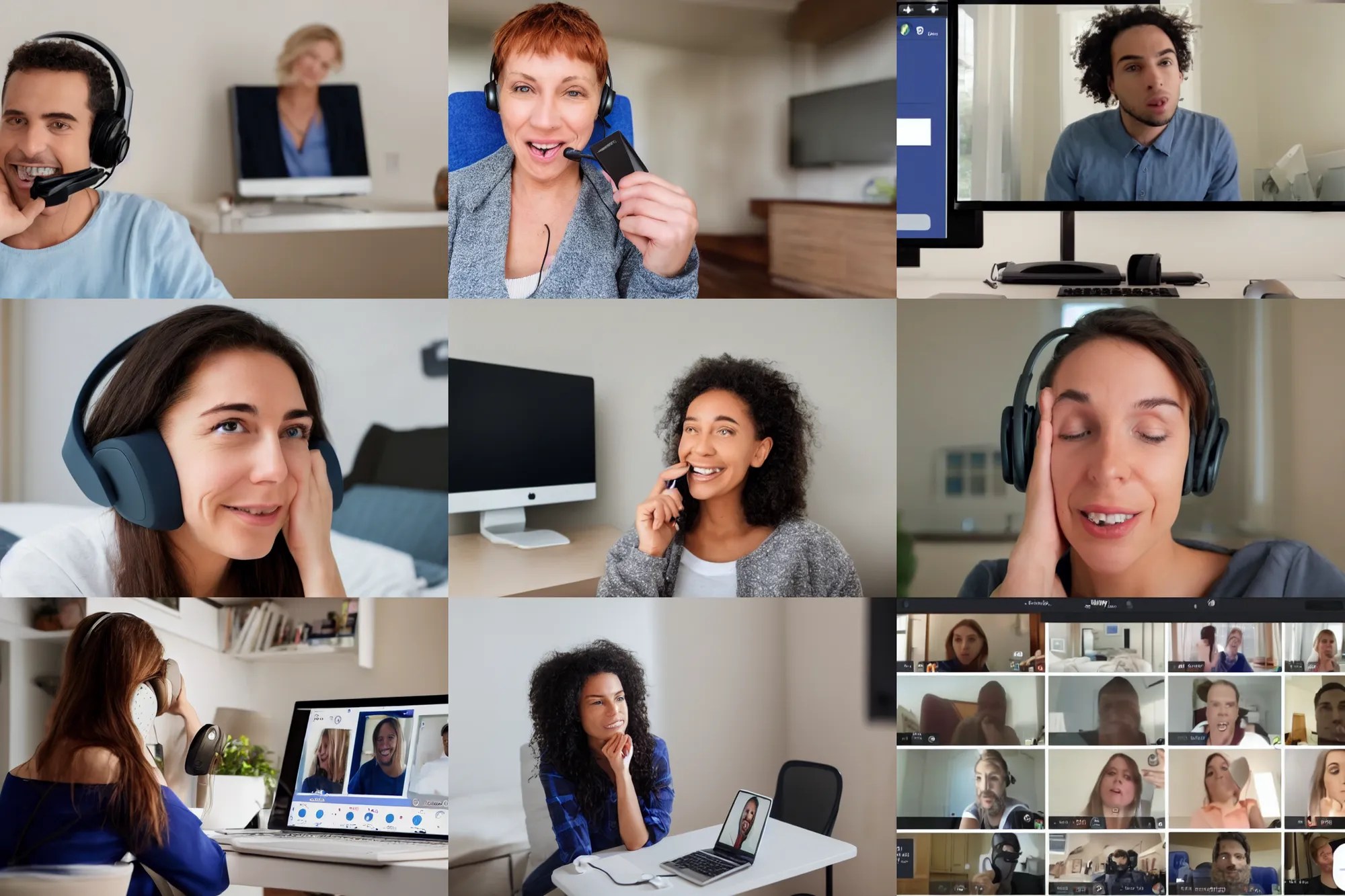 someone on a zoom call trying to talk but they are Stable Diffusion