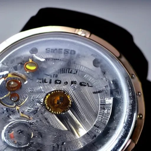 close up image of a nuclear powered wrist watch Stable Diffusion