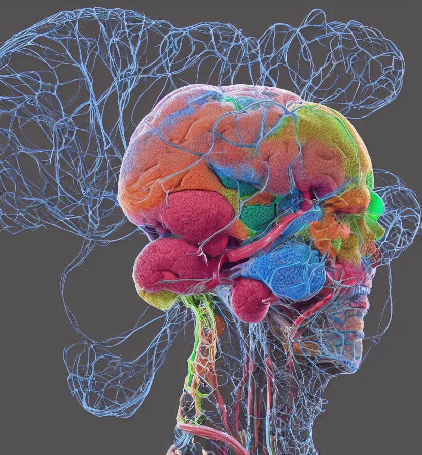 3 d model of anatomically correct human brain in Stable Diffusion