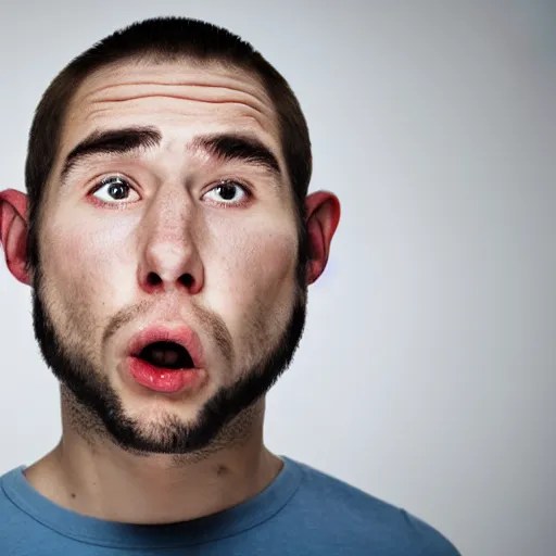 photo of a dumb guy with a small head Stable Diffusion