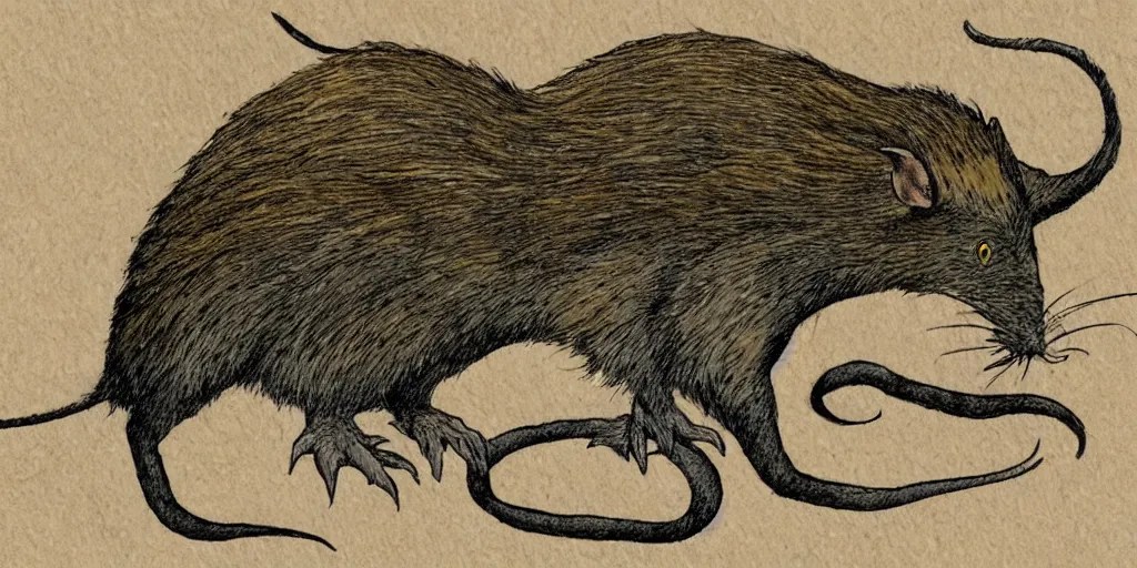 the rat king, ( rats with tails tied together ) art by Stable Diffusion