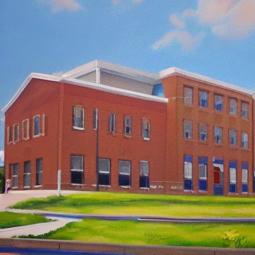 beautiful oil painting of galva elementary school by Stable Diffusion
