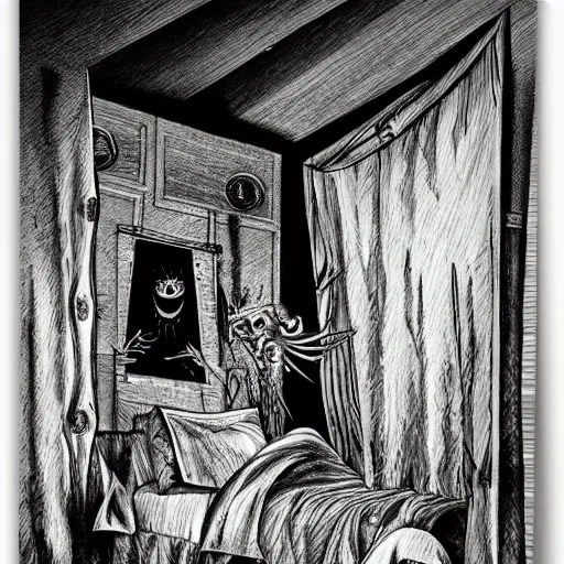 the monster under the bed, horror art Stable Diffusion OpenArt