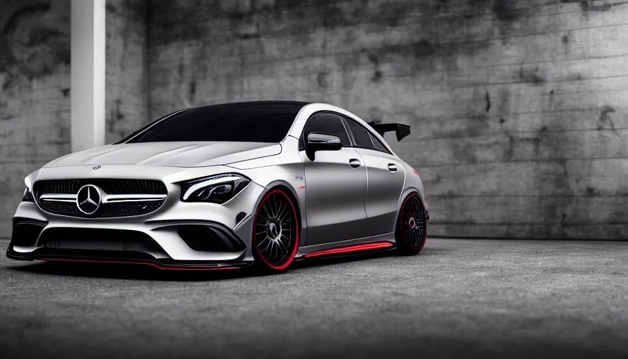 a car and driver magazine photo shot, a dark silver Stable Diffusion