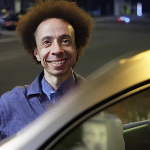 malcolm gladwell happily driving a car stuck in traffic Stable Diffusion OpenArt