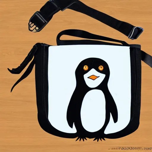 penguin wearing a messenger bag original art Stable Diffusion OpenArt
