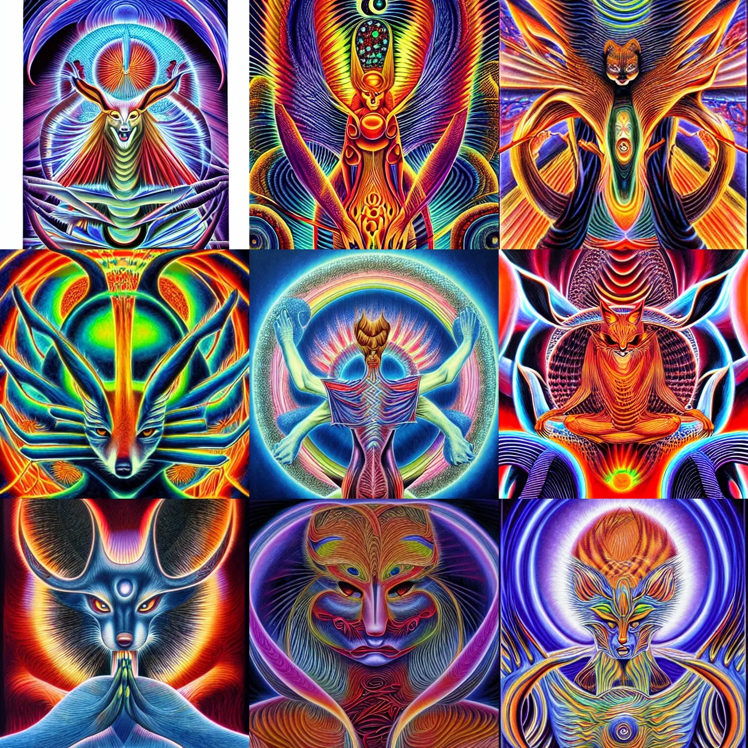 Kitsune, artwork by Alex Grey Stable Diffusion OpenArt