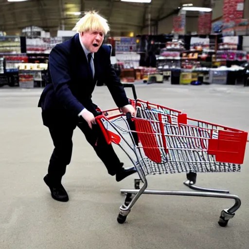 Wide Angle Photo of Boris Johnson doing Jackass Stable Diffusion