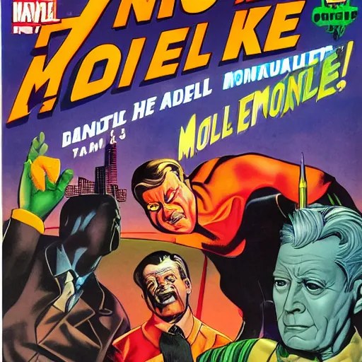 comic book cover of'jfk meets the underground mole Stable Diffusion