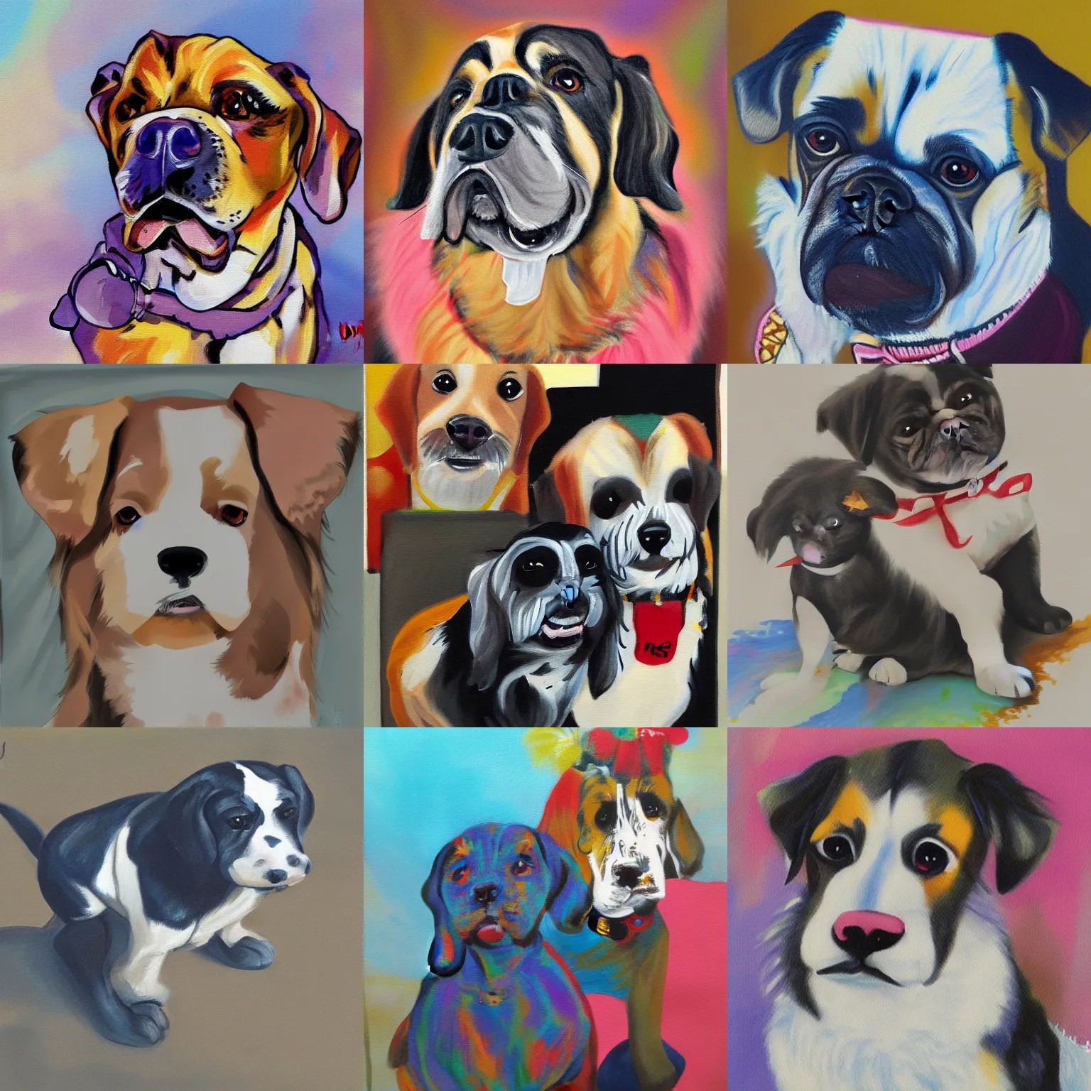 dog painting in the style of koyamori Stable Diffusion OpenArt