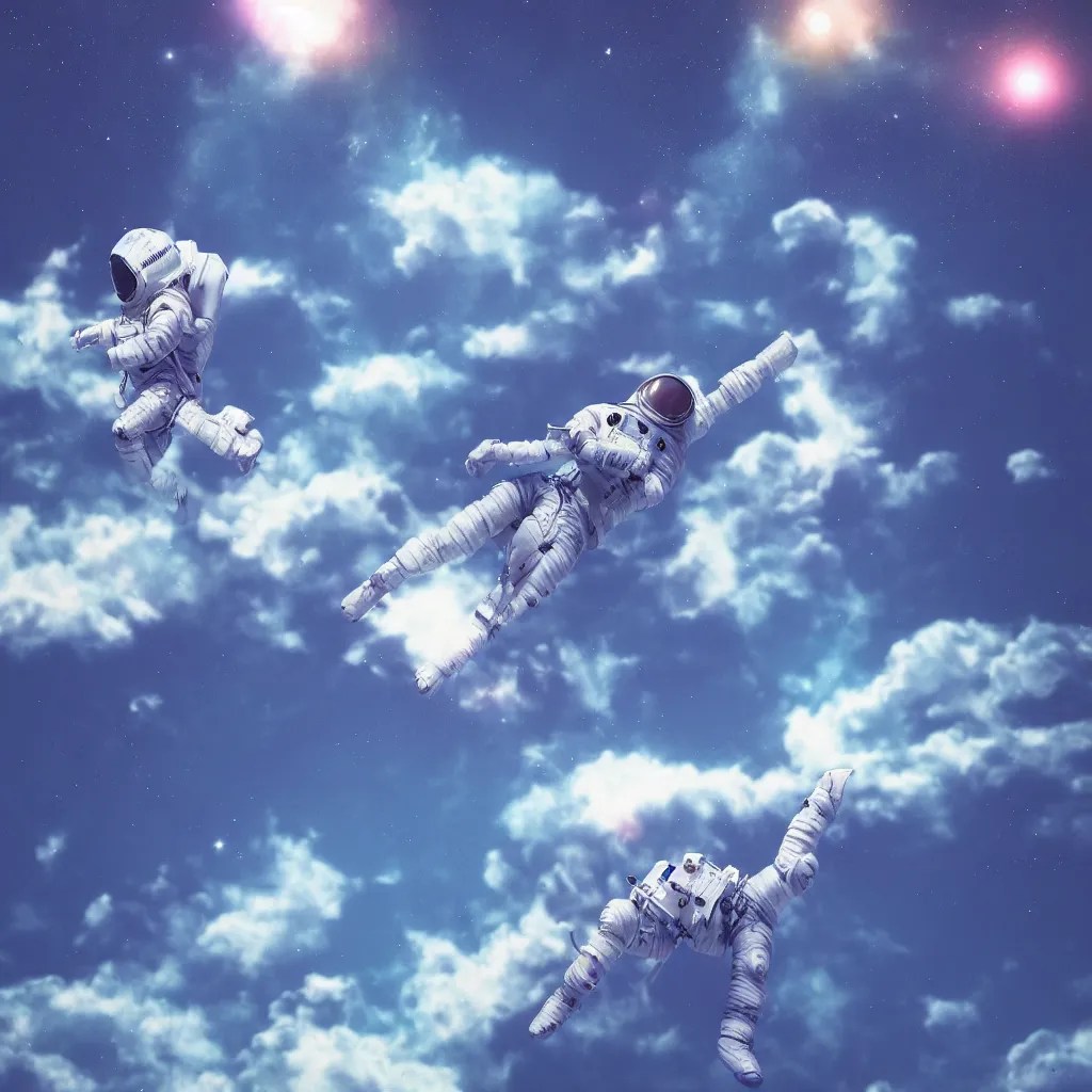 Spaceman falling from the sky, vaporwave, Stable Diffusion OpenArt