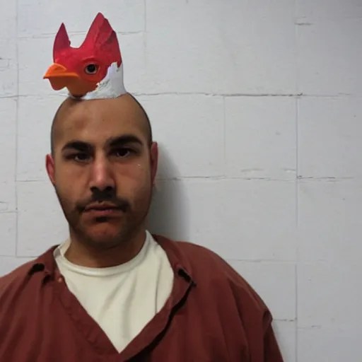 prisoner wearing one chicken head Stable Diffusion OpenArt