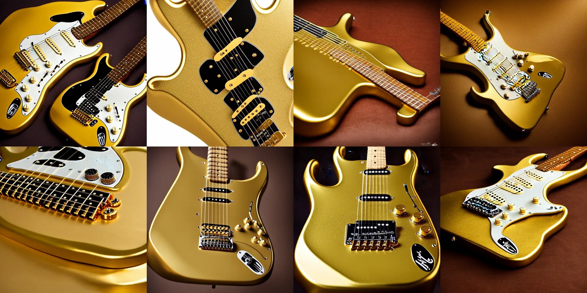 “fender Stratocaster made from solid gold, Stable Diffusion OpenArt