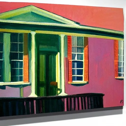 painting of a house in New Orleans during Marci Gras, Stable