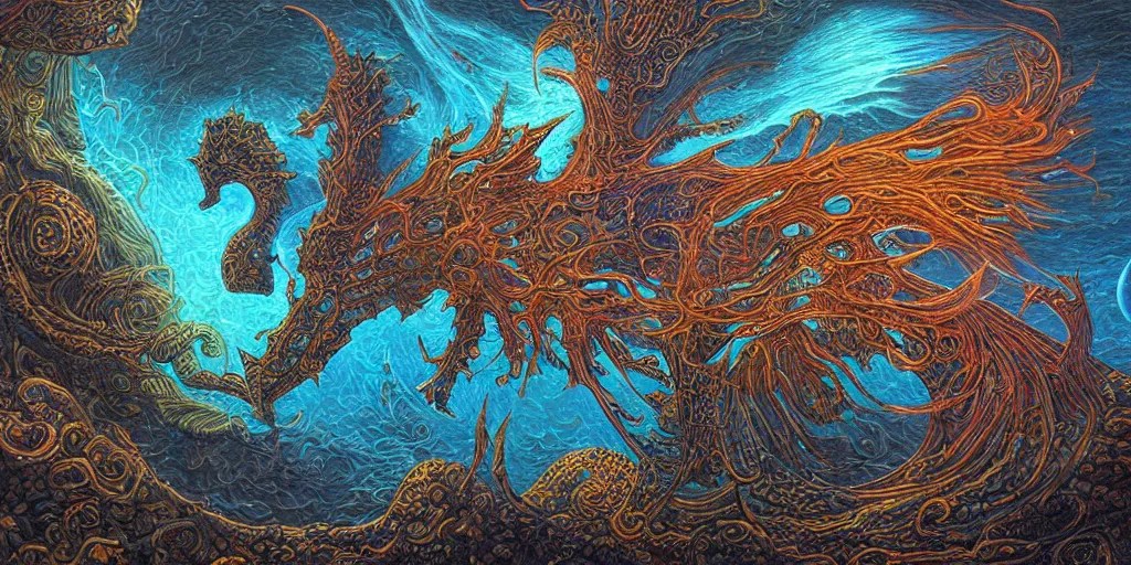 bioluminescent seahorse by dan seagrave art Stable Diffusion OpenArt