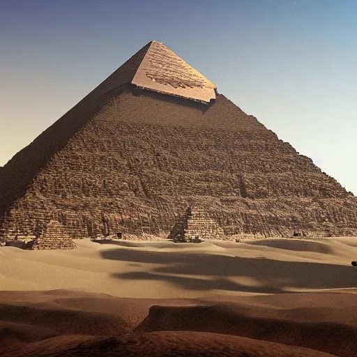 great pyramid of giza at ancient times, the pyramid is Stable