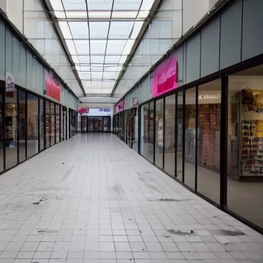 photograph of empty retail store, empty shopping mall Stable