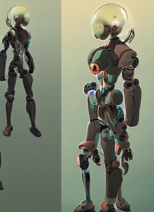 solarpunk half human half robot character design by Stable Diffusion