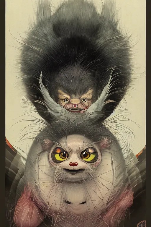 a portrait of a japanese yokai animal illustrated by Stable Diffusion