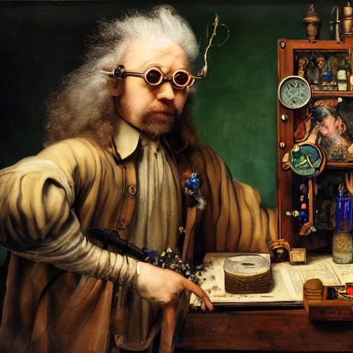 william osman as a mad scientist and alchemist brewing Stable