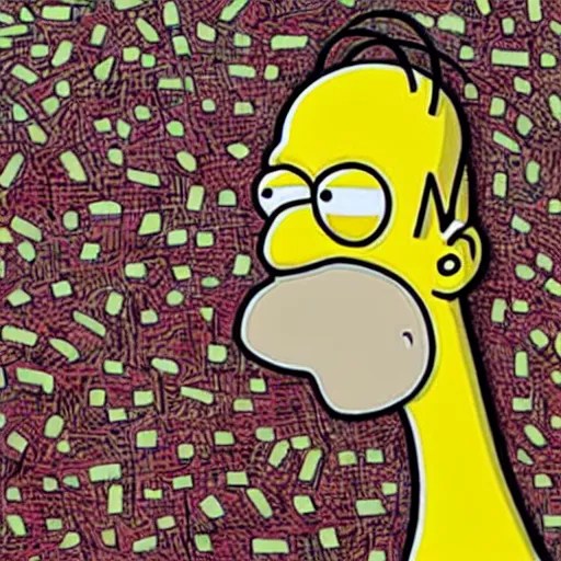 close up portrait of homer simpson, by geof darrow, Stable Diffusion