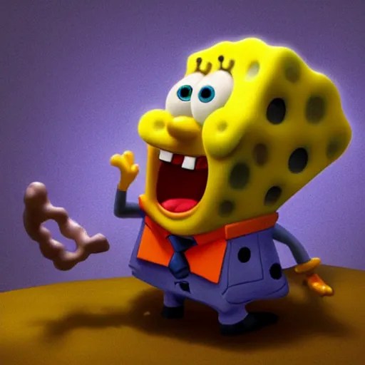 SpongeBob Squarepants stone statue by Michelangelo, Stable Diffusion