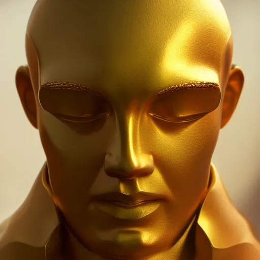 portrait of king gold statue reflect chrome, 8 k uhd, Stable