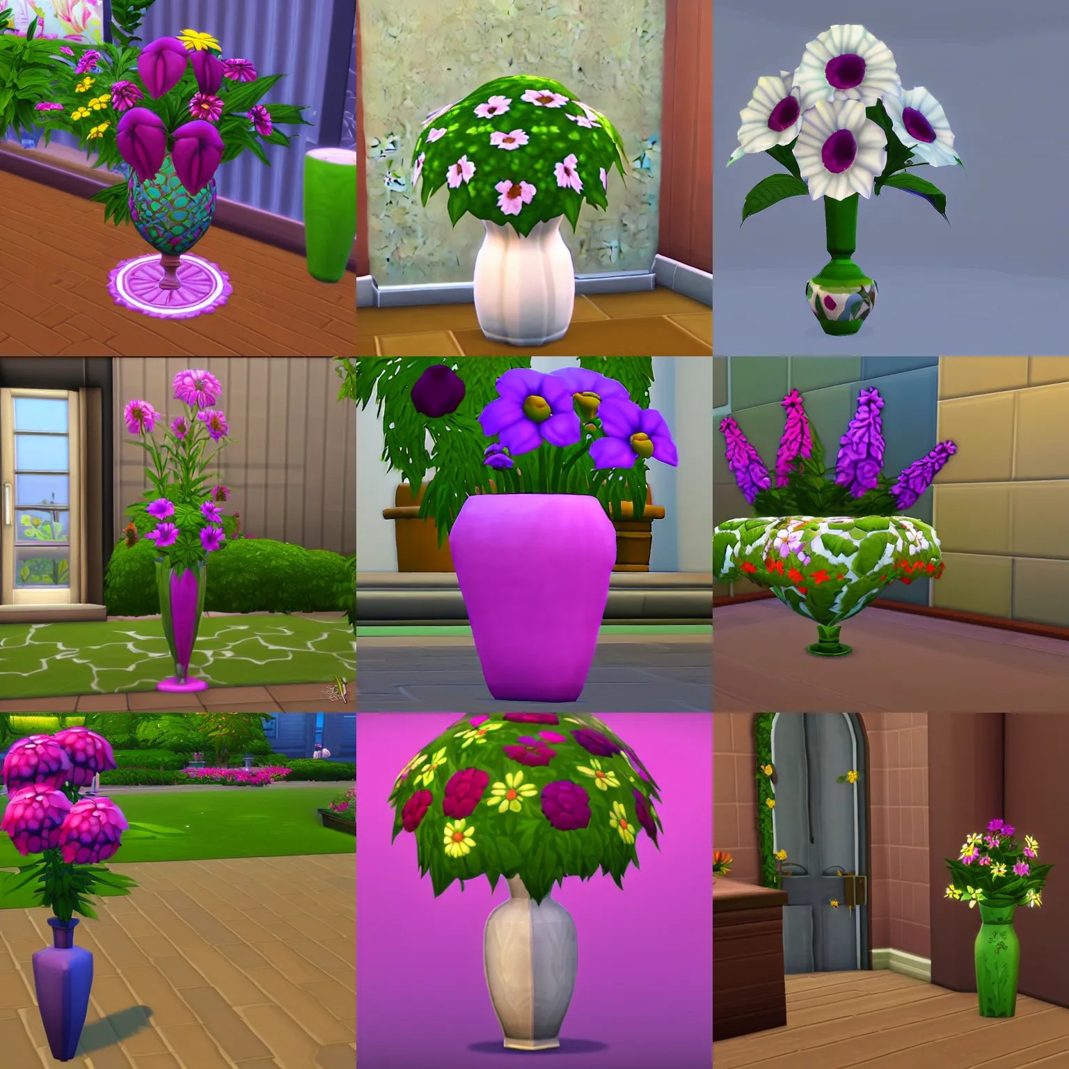orchid in flower vase from the sims 4 neutral Stable Diffusion