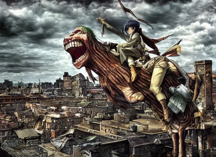 real life Cart Titan from Attack on Titan caught on Stable Diffusion