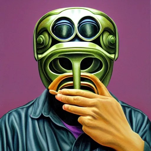 beautiful lifelike painting of mf doom his pot Stable