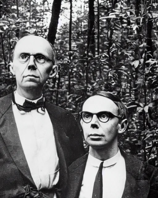 a photograph of carl jung and aldous huxley having a Stable Diffusion