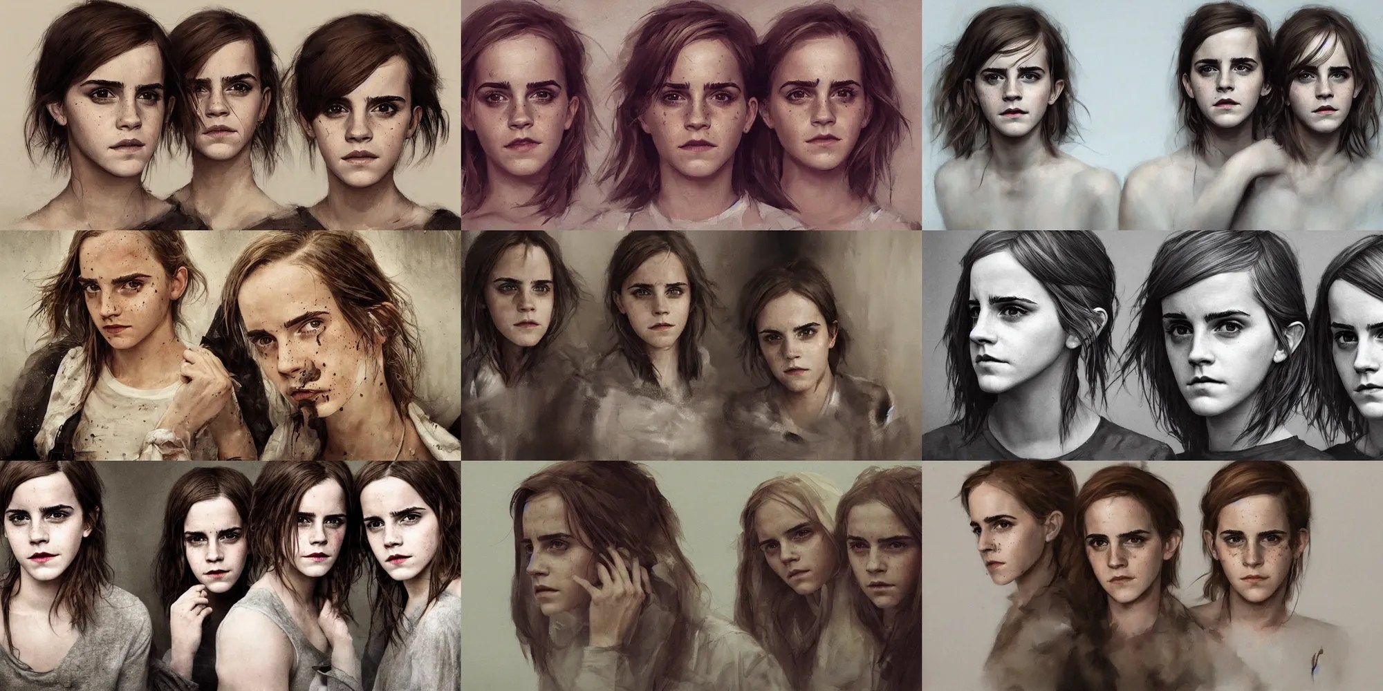 portrait emma watson identical twins facial Stable Diffusion OpenArt