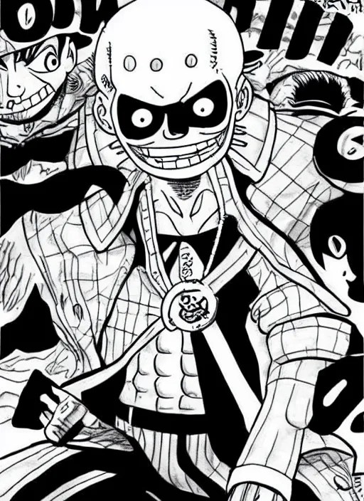 jason statham as character in one piece manga, sketch Stable Diffusion