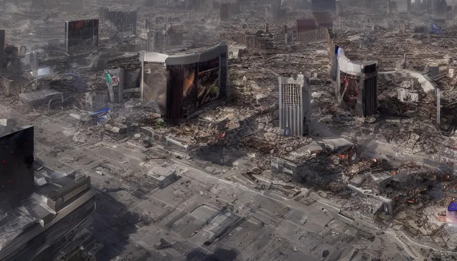 Las Vegas destroyed by an earthquake, hyperdetailed, Stable Diffusion