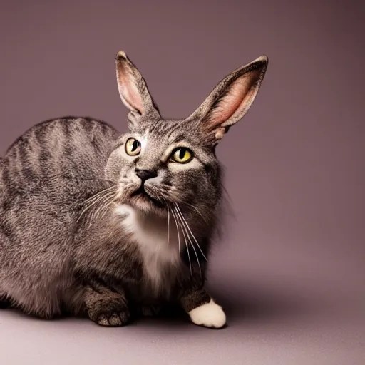 cat rabbit hybrid, a cross between a cat and a Stable Diffusion