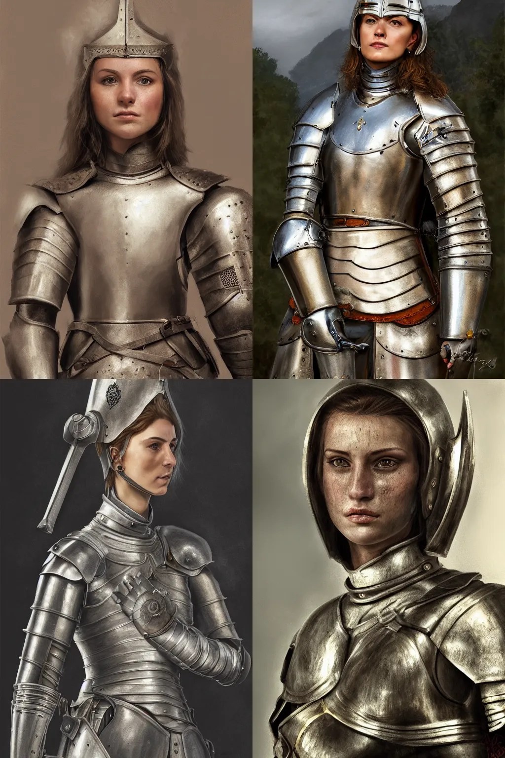 detailed portrait of a female knight posing before a Stable Diffusion