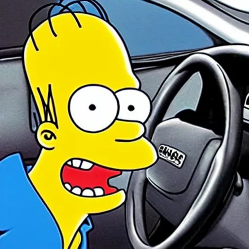 homer simpson angry driving a car Stable Diffusion OpenArt