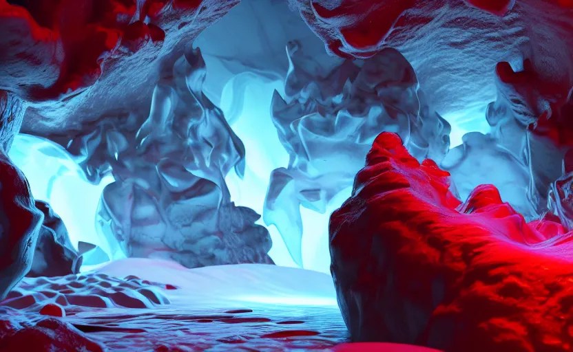 liquid nitrogen and red watercooling coolant flowing Stable