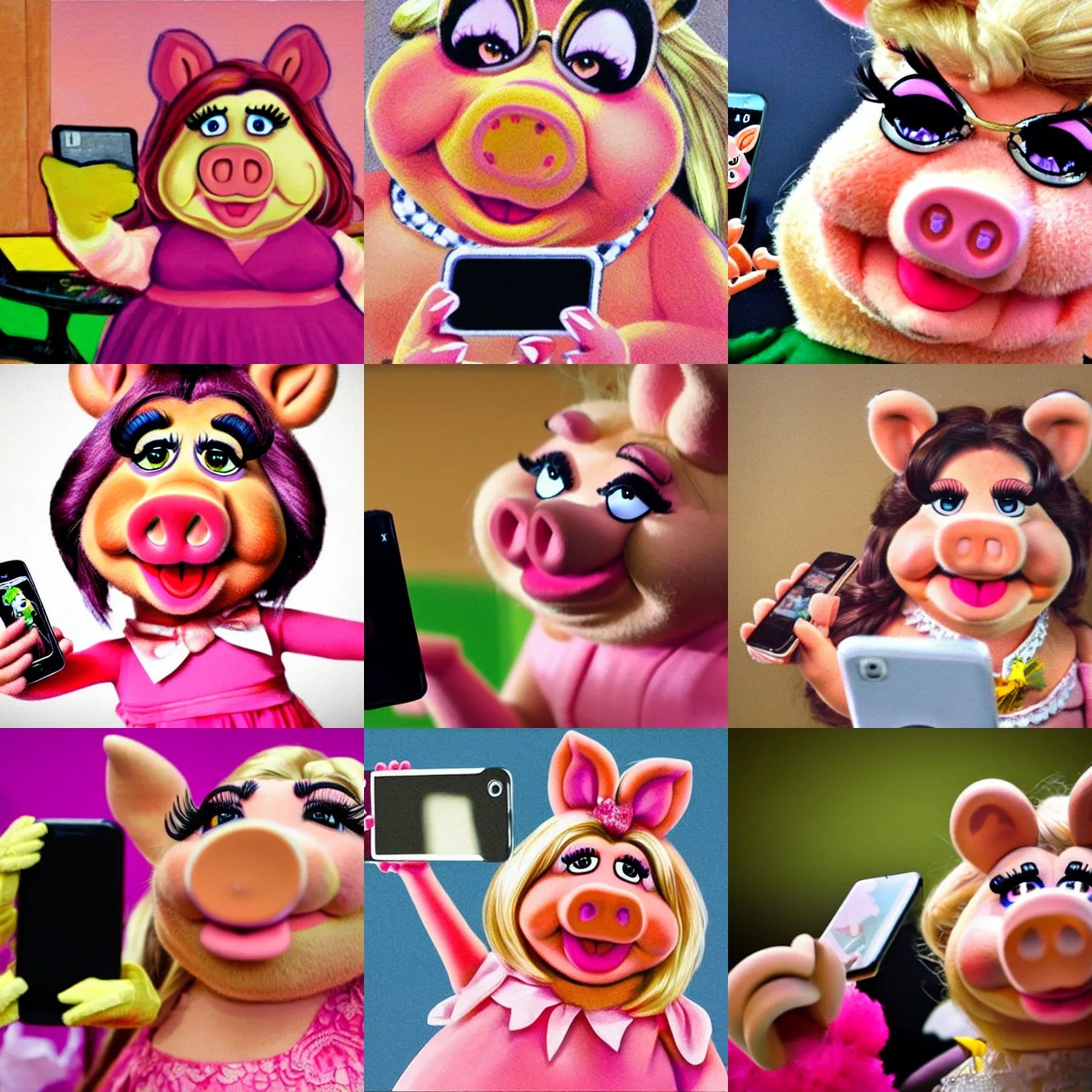 detailed portrait of miss piggy!!!!!!!!!!! doing a Stable Diffusion