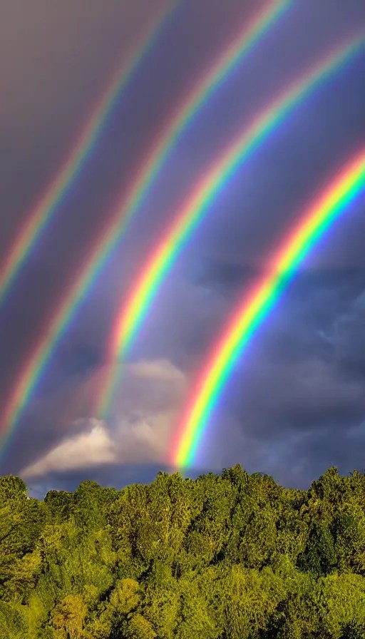 enormously detailed hd photo of triple rainbows at Stable Diffusion