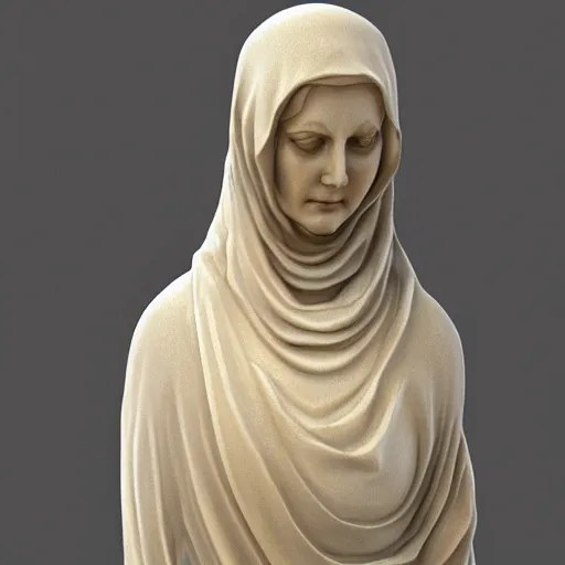 a marble sculpture of the veiled virgin, subsurface Stable Diffusion