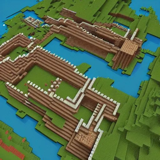 a full layout of a future Minecraft map, realistic, Stable Diffusion