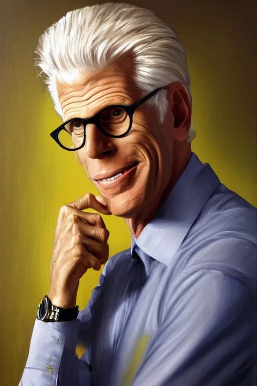 a painting of ted danson in the good place, art by Stable Diffusion