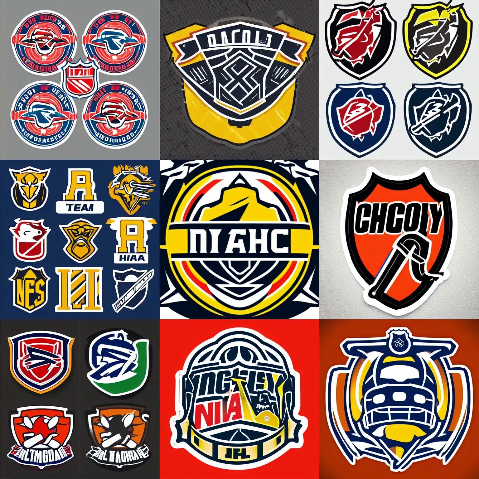 “hockey team logo, nhl, sticker, highly detailed, Stable Diffusion