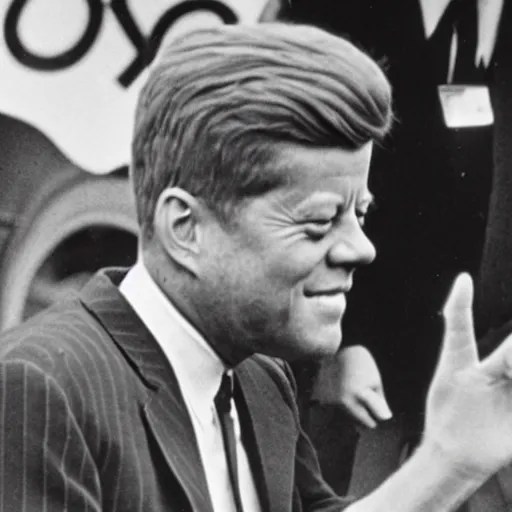 jfk with a gen z zoomer haircut curly fade throwing up Stable Diffusion